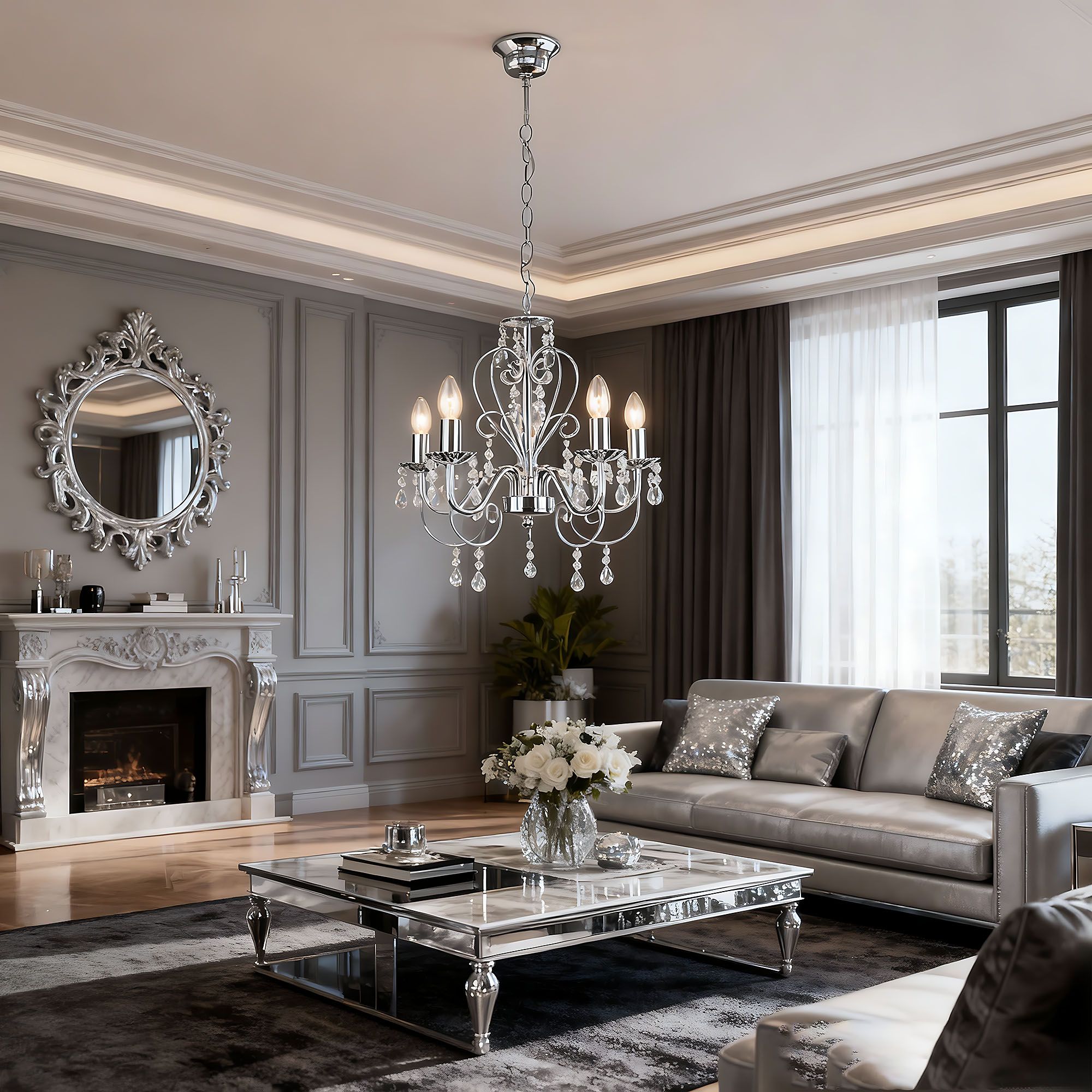 Mennyezeti Lámpa Ebt008-5cp Chrome 7